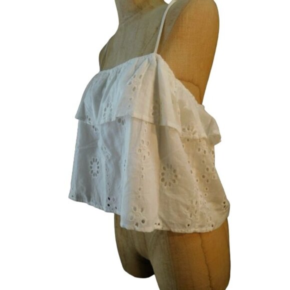 Sugar + Lips Size XS White Eyelet Cami Style Blouse NWT - Picture 3 of 3